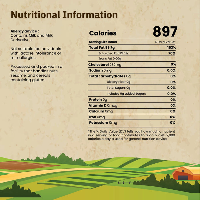Rajamudi A2 Gir Cow Ghee 500ml | Pure Desi Ghee Made Using Traditional Bilona Method | Rich in Nutrition & Natural Goodness | Made from our Local Chittor Farm's Gir Cows