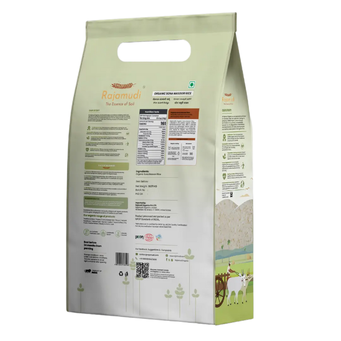 Organic Sona Masuri Rice by Rajamudi Organics