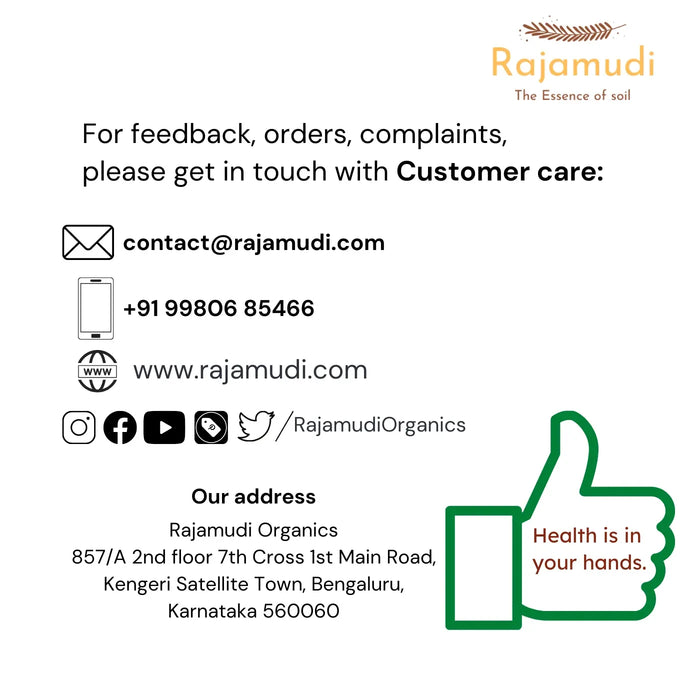 ORGANIC Kerela Red Rice [UnPolished] | Palakkad Matta Rice - Rajamudi Organics